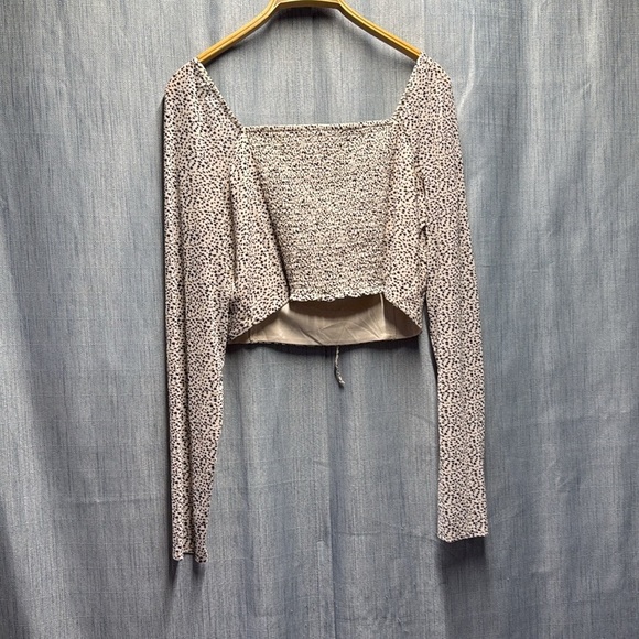 American Eagle Long Sleeve Leopard Print crop top size XL - Picture 6 of 6